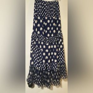DVF silk ruffle maxi skirt size xs